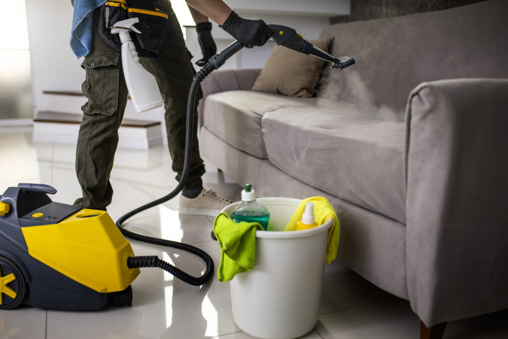 deep upholstery steam cleaning process