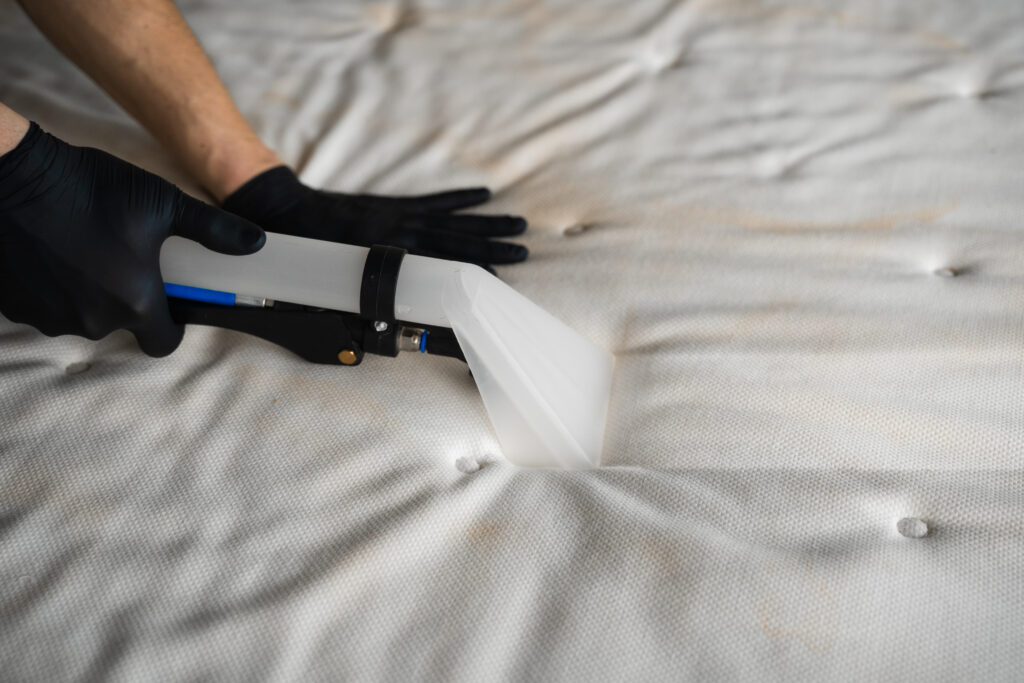 This image shows mattress cleaning service focused on removing dust, stains, and buildup from mattresses.